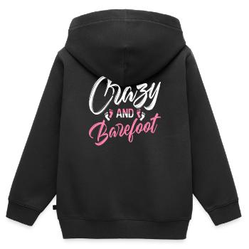pieds nus - Sweat Premium à capuche zippé enfant bio - noir - Dos - AI Model Kid Male (0cm)