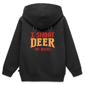 Jäger - Kinder Premium Organic Zip Hoodie - Schwarz - Hinten - AI Model Kid Male (0cm)
