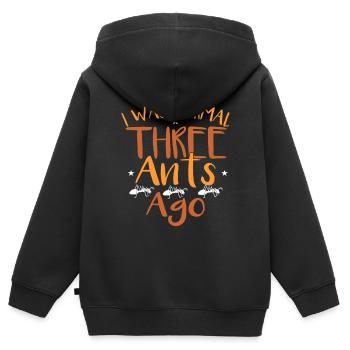 Ameise - Kinder Premium Organic Zip Hoodie - Schwarz - Hinten - AI Model Kid Male (0cm)