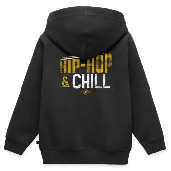 Hip Hop - Kinder Premium Organic Zip Hoodie - Schwarz - Hinten - AI Model Kid Male (0cm)