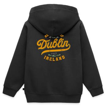 Dublin - Sweat Premium à capuche zippé enfant bio - noir - Dos - AI Model Kid Male (0cm)