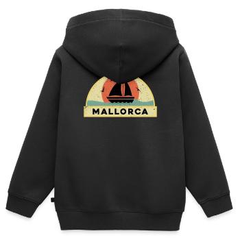 Majorque - Sweat Premium à capuche zippé enfant bio - noir - Dos - AI Model Kid Male (0cm)