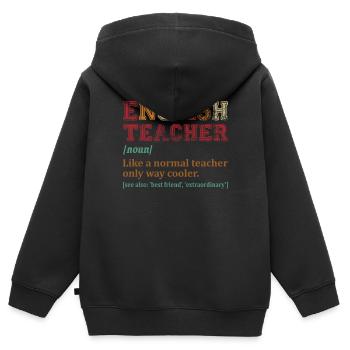 English Teacher Like A Normal Teacher Only Way - Kinder Premium Organic Zip Hoodie - Schwarz - Hinten - AI Model Kid Male (0cm)