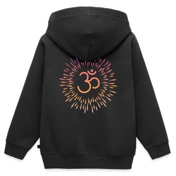 Buddhist Symbol Om Yoga Meditation Gift - Kids Premium Organic Zip-up Hoodie - black - Back - AI Model Kid Male (0cm)