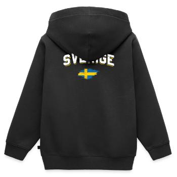 Suède - Sweat Premium à capuche zippé enfant bio - noir - Dos - AI Model Kid Male (0cm)