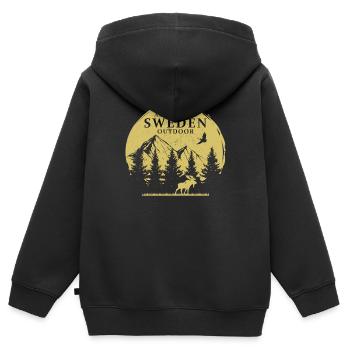 Suède - Sweat Premium à capuche zippé enfant bio - noir - Dos - AI Model Kid Male (0cm)