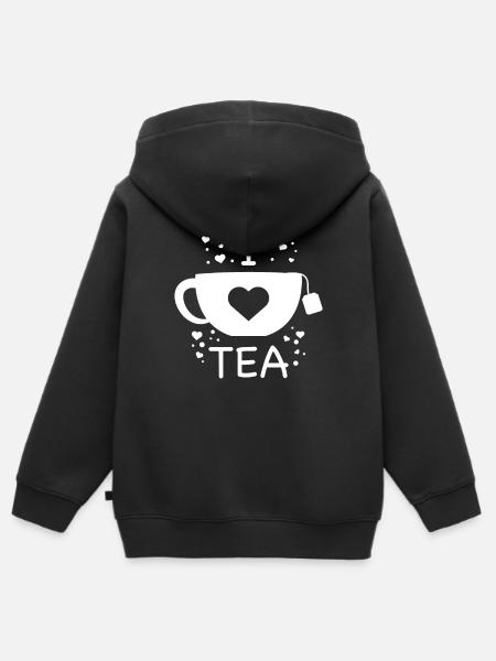 thee - Kinder Premium zip hoodie biologisch - zwart