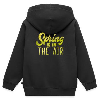 spring - Kids Premium Organic Zip-up Hoodie - black - Back - AI Model Kid Male (0cm)