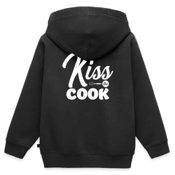 cuisinier - Sweat Premium à capuche zippé enfant bio - noir - Dos - AI Model Kid Male (0cm)