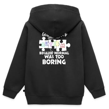 Autismus Autist Autistin Autismus Autisten Begabte - Kinder Premium Organic Zip Hoodie - Schwarz - Hinten - AI Model Kid Male (0cm)