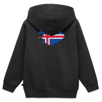 Islande - Sweat Premium à capuche zippé enfant bio - noir - Dos - AI Model Kid Male (0cm)