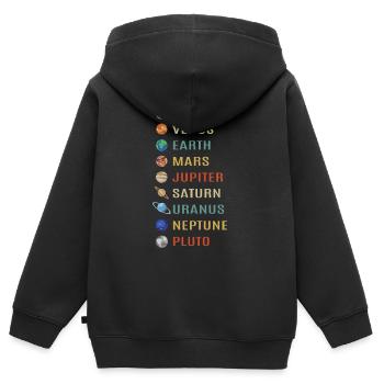 Universe planets - Kids Premium Organic Zip-up Hoodie - black - Back - AI Model Kid Male (0cm)