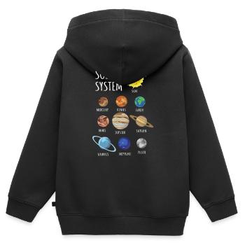 Universe planets - Kids Premium Organic Zip-up Hoodie - black - Back - AI Model Kid Male (0cm)