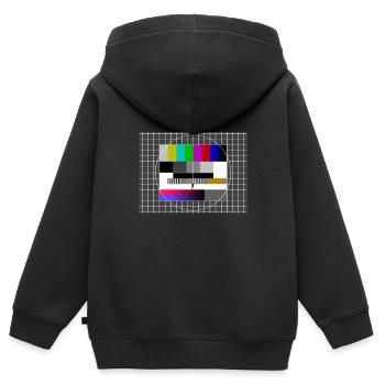 90s 80er 90er Jahre 80s - Kinder Premium Organic Zip Hoodie - Schwarz - Hinten - AI Model Kid Male (0cm)