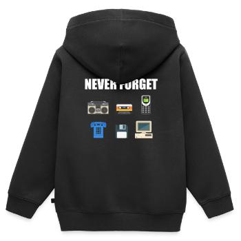 80s 90er Jahre 80er 90s - Kinder Premium Organic Zip Hoodie - Schwarz - Hinten - AI Model Kid Male (0cm)