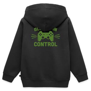 Gaming - Sweat Premium à capuche zippé enfant bio - noir - Dos - AI Model Kid Male (0cm)