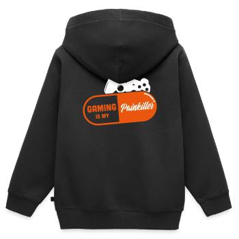 Gaming - Sweat Premium à capuche zippé enfant bio - noir - Dos - AI Model Kid Male (0cm)