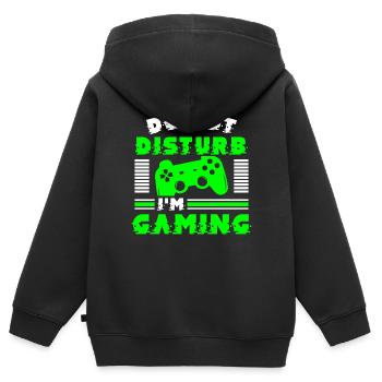 Gaming - Sweat Premium à capuche zippé enfant bio - noir - Dos - AI Model Kid Male (0cm)