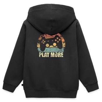 Gamer - Kinder Premium Organic Zip Hoodie - Schwarz - Hinten - AI Model Kid Male (0cm)