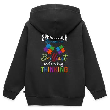 Autismus Awareness Day Autist Asperger Geschenk - Kinder Premium Organic Zip Hoodie - Schwarz - Hinten - AI Model Kid Male (0cm)