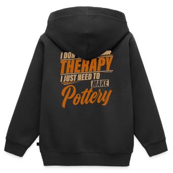 Töpfern - Kinder Premium Organic Zip Hoodie - Schwarz - Hinten - AI Model Kid Male (0cm)