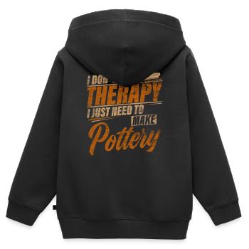 Töpfern - Kinder Premium Organic Zip Hoodie - Schwarz - Hinten - AI Model Kid Male (0cm)