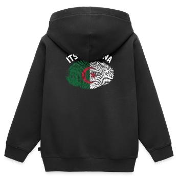 Algerien - Kinder Premium Organic Zip Hoodie - Schwarz - Hinten - AI Model Kid Male (0cm)