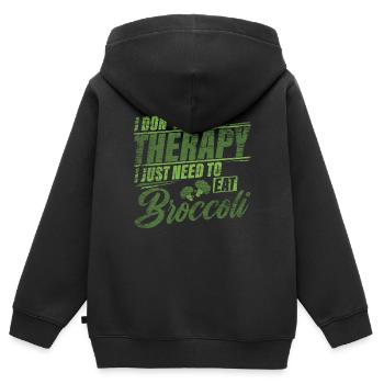 Brokkoli - Kinder Premium Organic Zip Hoodie - Schwarz - Hinten - AI Model Kid Male (0cm)