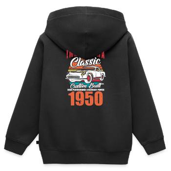 1950 Classic Car - Kinder Premium Organic Zip Hoodie - Schwarz - Hinten - AI Model Kid Male (0cm)