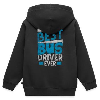 bus driver - Kids Premium Organic Zip-up Hoodie - black - Back - AI Model Kid Male (0cm)
