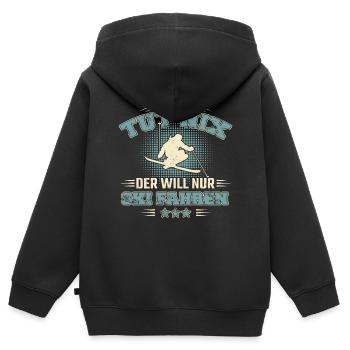 Lustiger Ski Wintersport Skifahrer Spruch Geschenk - Kinder Premium Organic Zip Hoodie - Schwarz - Hinten - AI Model Kid Male (0cm)