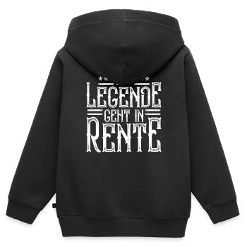 Rente - Kinder Premium Organic Zip Hoodie - Schwarz - Hinten - AI Model Kid Male (0cm)