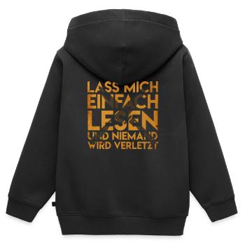 Lesen Leseratte Hobby Lesefieber Buch Fan Geschenk - Kinder Premium Organic Zip Hoodie - Schwarz - Hinten - AI Model Kid Male (0cm)