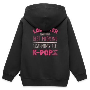 K-Pop - Sweat Premium à capuche zippé enfant bio - noir - Dos - AI Model Kid Male (0cm)
