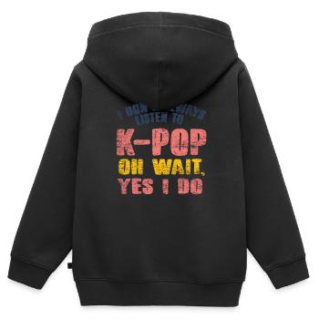 K-Pop - Kinder Premium Organic Zip Hoodie - Schwarz - Hinten - AI Model Kid Male (0cm)