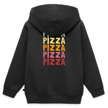 Pizza - Kinder Premium Organic Zip Hoodie - Schwarz - Hinten - AI Model Kid Male (0cm)