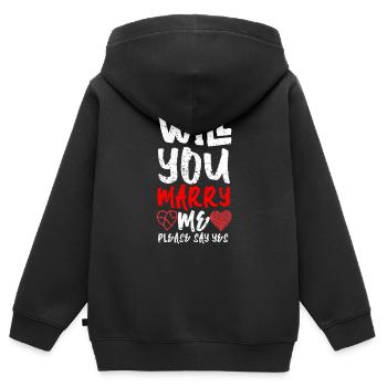 mariage - Sweat Premium à capuche zippé enfant bio - noir - Dos - AI Model Kid Male (0cm)
