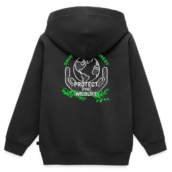 Naturschutz Regenwald Amazonas Klimawandel Klima - Kinder Premium Organic Zip Hoodie - Schwarz - Hinten - AI Model Kid Male (0cm)