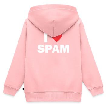 Spam mail email cadeau d'anniversaire - Sweat Premium à capuche zippé enfant bio - rose - Dos - AI Model Kid Female (0cm)