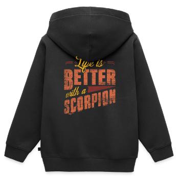Scorpion - Sweat Premium à capuche zippé enfant bio - noir - Dos - AI Model Kid Male (0cm)