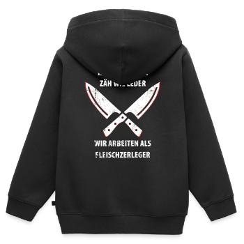 Fleischer Metzger Schlachter - Kinder Premium Organic Zip Hoodie - Schwarz - Hinten - AI Model Kid Male (0cm)