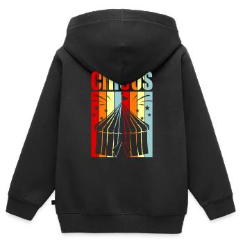 cirque - Sweat Premium à capuche zippé enfant bio - noir - Dos - AI Model Kid Male (0cm)