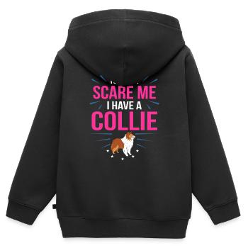 Collie - Kinder Premium Organic Zip Hoodie - Schwarz - Hinten - AI Model Kid Male (0cm)