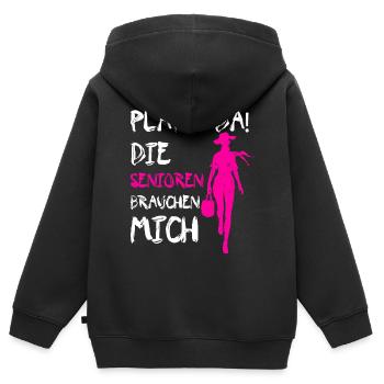 Altenpflegerin - Pflege - Kinder Premium Organic Zip Hoodie - Schwarz - Hinten - AI Model Kid Male (0cm)
