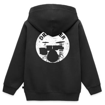 Drummer Drum Drum Drums - Kids Premium Organic Zip-up Hoodie - black - Back - AI Model Kid Male (0cm)