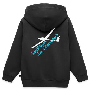 Glider Gliding Pilot - Kids Premium Organic Zip-up Hoodie - black - Back - AI Model Kid Male (0cm)