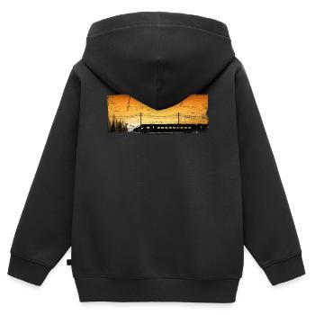 Zug Eisenbahn Eisenbahner trains drivers - Kids Premium Organic Zip-up Hoodie - black - Back - AI Model Kid Male (0cm)
