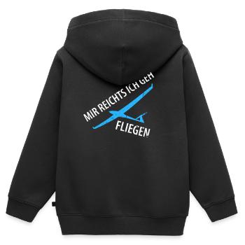 Je vais voler - Sweat Premium à capuche zippé enfant bio - noir - Dos - AI Model Kid Male (0cm)