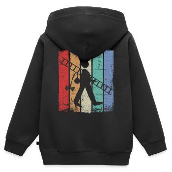 Ramoneur ramoneur - Sweat Premium à capuche zippé enfant bio - noir - Dos - AI Model Kid Male (0cm)