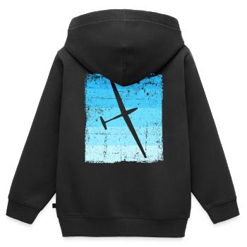 Pilote de planeur - Sweat Premium à capuche zippé enfant bio - noir - Dos - AI Model Kid Male (0cm)